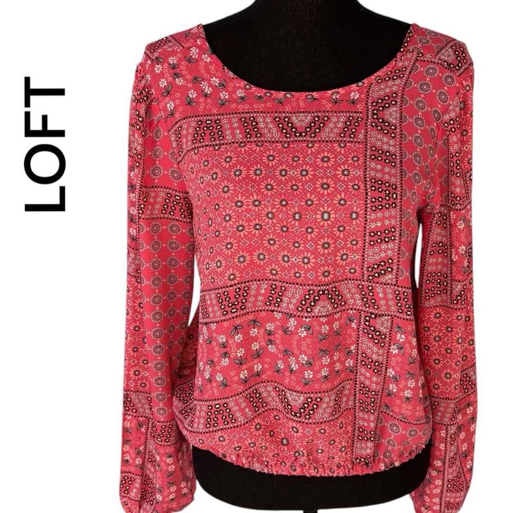 LOFT Spring Blouse with V Back, Size XS